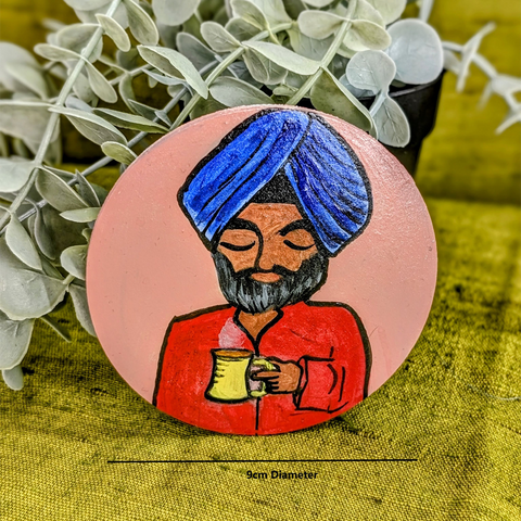 Hand-Painted Indian Refrigerator Magnets (9 cm Diameter)