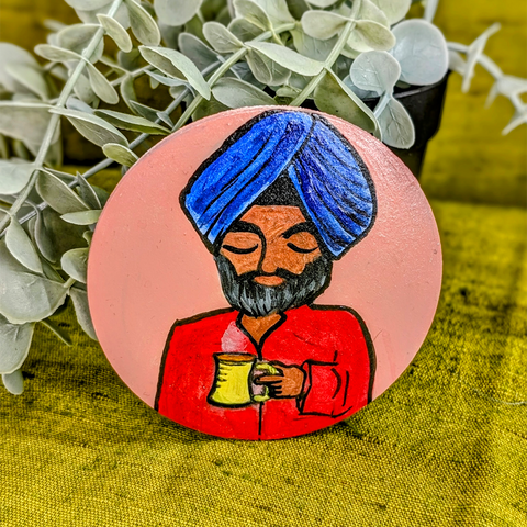 Hand-Painted Indian Refrigerator Magnets (9 cm Diameter)